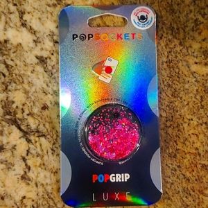 Pop socket pop grip LUXE tidepool neon pink